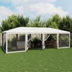 vidaXL Partytent met 12 mesh zijwanden 8x4 m HDPE wit, Tuin en Terras, Verzenden, Nieuw