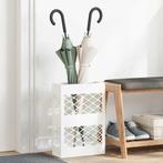vidaXL Opslaghaak & Rek met opslag Wit 28 x 12 x 41 cm Staal, Huis en Inrichting, Woonaccessoires | Paraplubakken, Verzenden, Nieuw