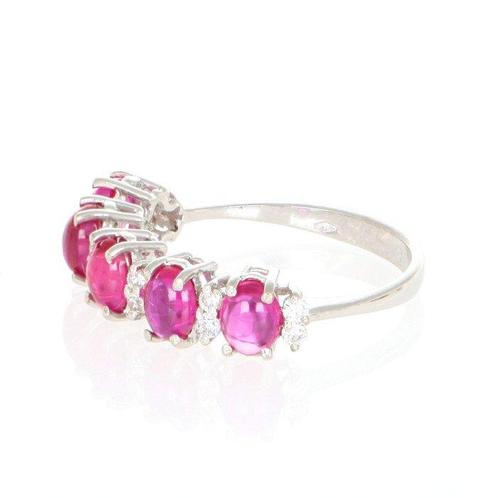 Zonder Minimumprijs - Ring - 18 karaat Witgoud Robijn -, Handtassen en Accessoires, Ringen