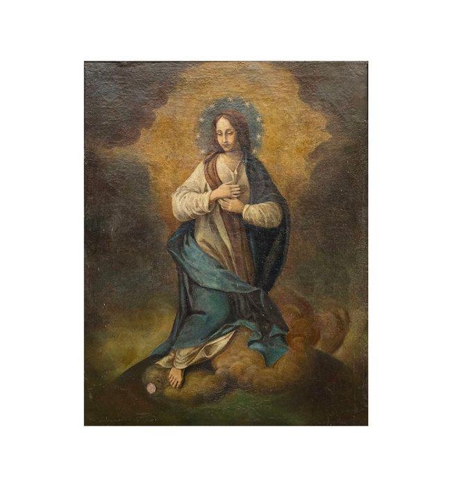 Spanish school (XVIII) - NO RESERVE - Immaculate Conception, Antiquités & Art, Art | Peinture | Classique