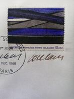 Pierre Soulages (1919) - Enveloppe signée à lencre