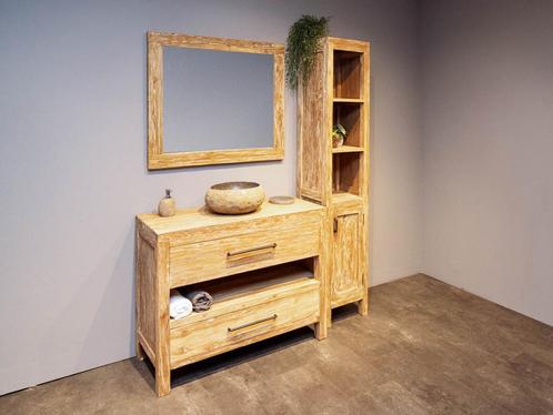 Compleet massief houten badmeubelset | Direct leverbaar!, Huis en Inrichting, Badkamer | Badkamermeubels, 25 tot 50 cm, Nieuw
