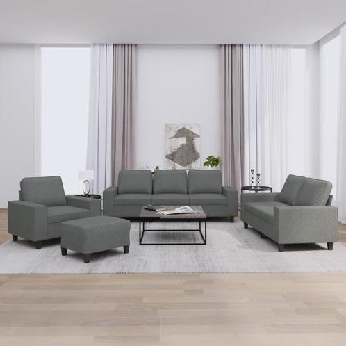 vidaXL 4-delige Loungeset stof donkergrijs, Huis en Inrichting, Zetels | Zetels, Nieuw, Verzenden