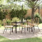 vidaXL Tuin Eettafel Set 5 pcs Bruin poly rattan, Tuin en Terras, Verzenden, Nieuw