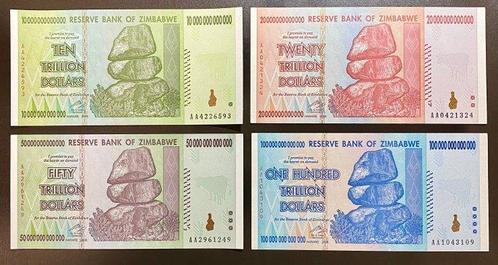 Zimbabwe. - 100, 50, 20, 10 trillion Dollars 2008 - Pick 88,, Postzegels en Munten, Munten | Nederland