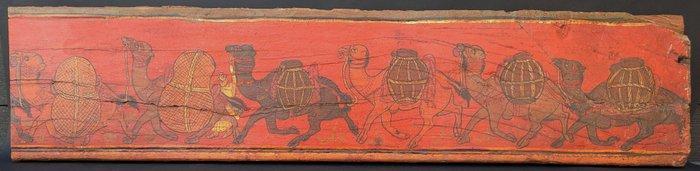 Uitzonderlijk oud houten beschilderd paneel uit Shekavati -, Antiek en Kunst, Kunst | Niet-Westerse kunst