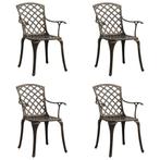 vidaXL Tuinstoelen 4 st gietaluminium bronskleurig, Tuin en Terras, Tuinstoelen, Verzenden, Nieuw