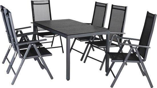 2dekans | Casaria Tuinset 7-delig antraciet aluminium met, Tuin en Terras, Tuinsets en Loungesets, Ophalen of Verzenden