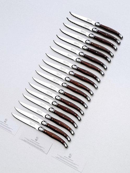 Laguiole - 18x Steak Knives - Brown - style de - Ensemble de, Antiek en Kunst, Antiek | Keukengerei
