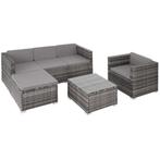 tectake Wicker lounge Lignano met fauteuil - grijs, Tuin en Terras, Tuinsets en Loungesets, Verzenden, Nieuw