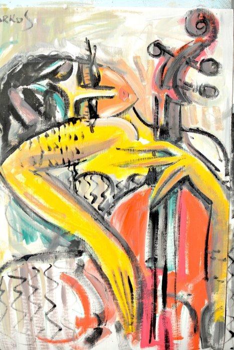 Hrasarkos (1975) - Violoncelliste-Peinture à lhuile, Antiquités & Art, Curiosités & Brocante