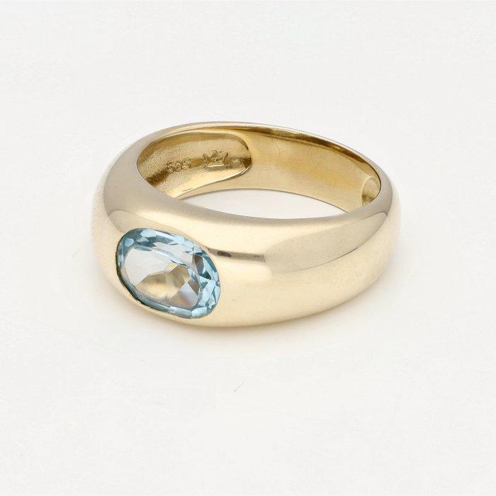 Ring - 14 karaat Geel goud - 2.11ct. tw. Topaas, Handtassen en Accessoires, Ringen