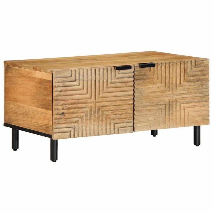 vidaXL Salontafel 80x50x40 cm massief mangohout bruin, Maison & Meubles, Tables | Tables de salon, Envoi