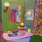 Betty Rullo (1955) - Colorful Bathroom, Antiek en Kunst, Kunst | Schilderijen | Modern