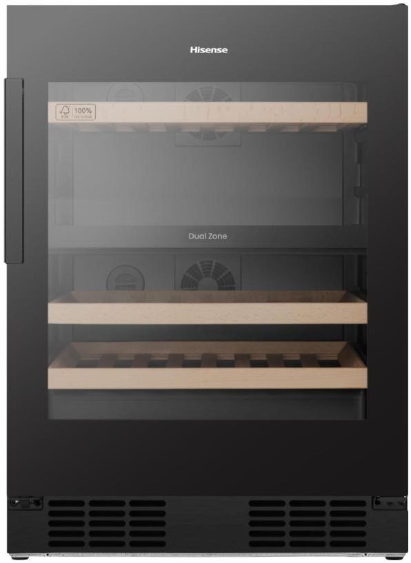 Hisense RW3N122GSLF - Wijnkoelkast - 128 liter - 46 flessen, Elektronische apparatuur, Koelkasten en IJskasten, Ophalen of Verzenden