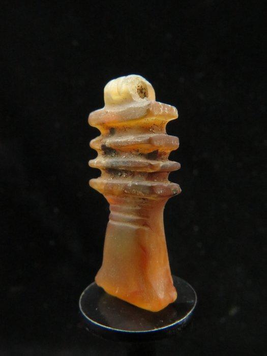 Oud-Egyptisch Kornalijn Djed pilaar amulet - 2.1 cm (Zonder, Antiquités & Art, Antiquités | Autres Antiquités