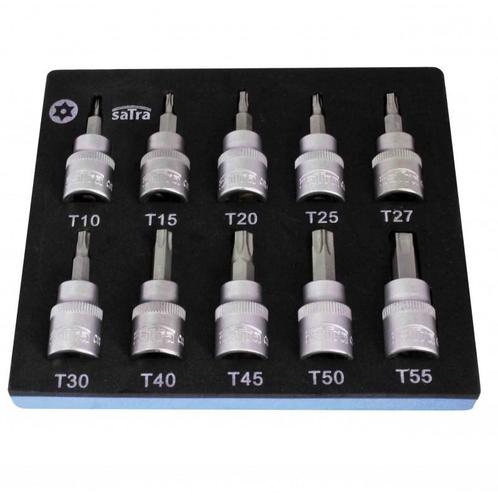 SATRA 3/8 Torx doppen set T10 t/m T55 (10-delig), Doe-het-zelf en Bouw, Gereedschap | Handgereedschap, Nieuw, Ophalen of Verzenden