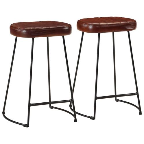 vidaXL Barkrukken 2 st 41x29x62 cm donkerbruin, Huis en Inrichting, Barkrukken, Nieuw, Verzenden