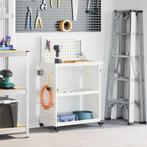 vidaXL Gereedschapswagen Wit 65 x 35 x 111 cm Koudgewalst, Doe-het-zelf en Bouw, Verzenden, Nieuw