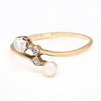 Zonder Minimumprijs - Ring - 14 karaat Geel goud - 0.18ct., Handtassen en Accessoires, Ringen, Nieuw