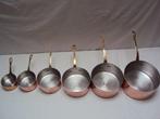 6 casseroles cuivres étamées - Steelpan (6) - Koper,