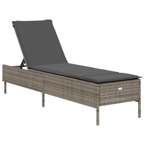 Poly Rattan Ligbed Grijs | Tweede Kansje voor Tuinliefheb..., Tuin en Terras, Ligbedden, Verstelbaar, Nieuw, Rotan, Verzenden