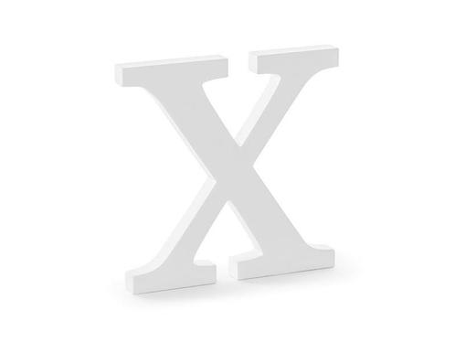 Witte Letter X Hout 19,5cm, Hobby en Vrije tijd, Feestartikelen, Nieuw, Verzenden
