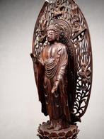 Standing statue of Amida Nyorai - Beeld Hout - Japan, Antiek en Kunst
