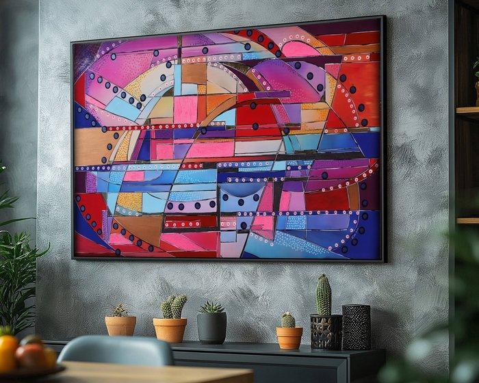 Ksavera - Cubism A1362 - abstract painting on XXL canvas, Antiek en Kunst, Kunst | Schilderijen | Modern