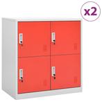 vidaXL Lockerkasten 2 st 90x45x92,5 cm staal lichtgrijs en, Huis en Inrichting, Verzenden, Nieuw
