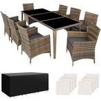 tectake Aluminium wicker zitgroep Menorca 8+1 met beschermho, Tuin en Terras, Verzenden, Nieuw
