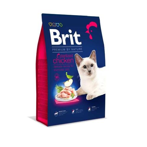 Brit premium by nature cat - sterilized chicken 8 kg, Dieren en Toebehoren, Kattenvoerbakken en Drinkbakken