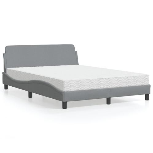 vidaXL Lit avec matelas gris clair 140x200 cm tissu, Maison & Meubles, Chambre à coucher | Lits, Neuf, Envoi