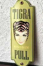 No reserve-Emaille deurpostplaatje Tigra Kingsize Pull -