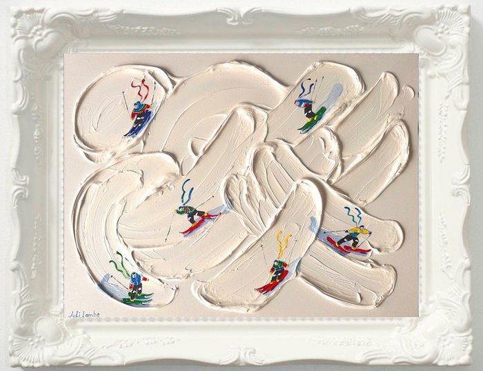 Juli Lampe - Ski Lovers. Conquerors of the snowy peaks of, Antiek en Kunst, Kunst | Schilderijen | Modern