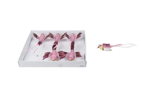 Vogeltjes Roze met CLIP 6stuks Roze Vogeltjes, Hobby & Loisirs créatifs, Bricolage