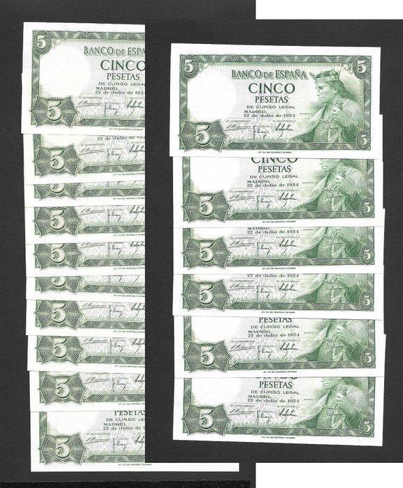 Spanje. - 100 x 5 Pesetas - 1951/1954, Postzegels en Munten, Bankbiljetten | Europa | Niet-Eurobiljetten