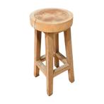 Houten Kruk Zitvlak Ø35 cm 35x33x77 cm Natuurlijke, Ophalen of Verzenden, Nieuw