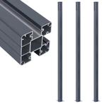 vidaXL Schuttingpalen 3 st 185 cm aluminium donkergrijs, Verzenden, Nieuw