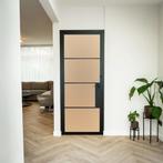 Stalen Binnendeur - 4 Vlaks - Mat glas - Met slot, Minder dan 80 cm, Binnendeur, Nieuw, Metaal