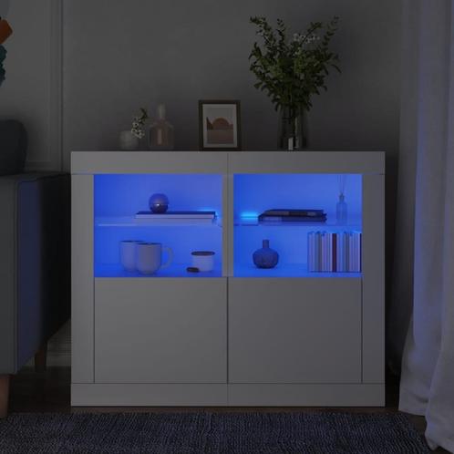 vidaXL Bijzetkastjes met LED-verlichting 2 st bewerkt hout, Huis en Inrichting, Kasten | Overige, Nieuw, Verzenden