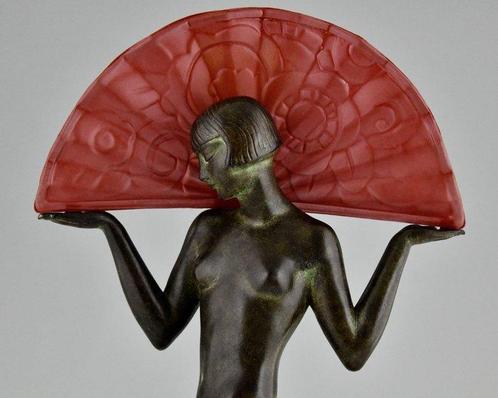 Max Le Verrier - Raymonde Guerbe - Lampe - Espagne Art Déco, Antiek en Kunst, Kunst | Designobjecten