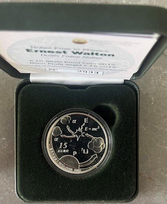 Ierland. 15 Euro 2015 Ernst Walton Proof (Zonder, Postzegels en Munten, Munten | Europa | Euromunten
