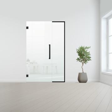 Glazen binnendeur met zijlicht zonder kozijn zwart beslag-Sa, Verzenden