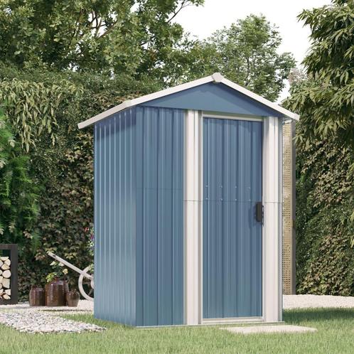 vidaXL Tuinschuur 126x97,5x177 cm gegalvaniseerd staal grijs, Tuin en Terras, Tuinhuizen, Nieuw, Verzenden