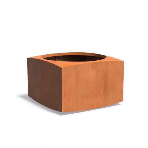 Cortenstaal plantenbak 120x120x80cm - Met bodem, Tuin en Terras, Bloembakken en Plantenbakken, 60 cm of meer, 100 cm of meer, Tuin