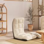 vidaXL Vloerstoel inklapbaar stof crèmekleurig, Huis en Inrichting, Stoelen, Verzenden, Nieuw