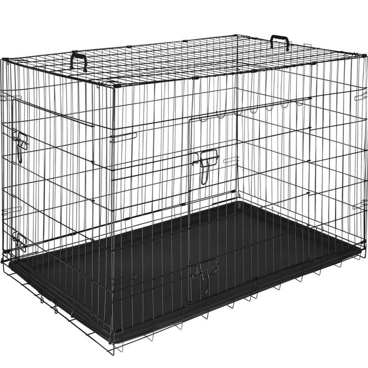 tectake Hondenkooi-roosterbox Luna, opvouwbaar, met 2 deuren, Dieren en Toebehoren, Hondenhokken, Verzenden
