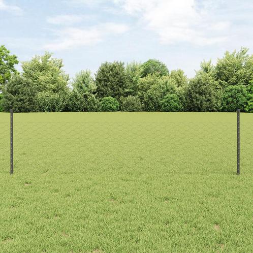 vidaXL Hekpalen 11 st U-Kanaal Grijs 60 cm Staal, Tuin en Terras, Palen, Balken en Planken, Nieuw, Verzenden
