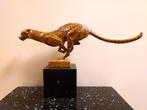 Statuette, Rennende Jaguar - 20 cm - Bronze, Marbre